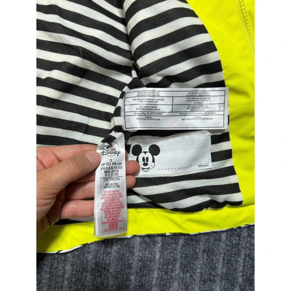 Disney Mickey Mouse Packable Rain Jacket Kids 3T Outdoors Travel Waterproof